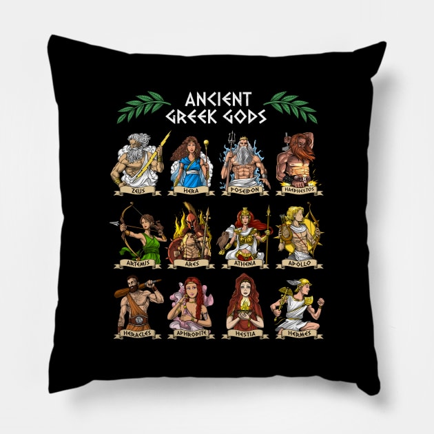 Ancient Greek Gods Pillow by underheaven