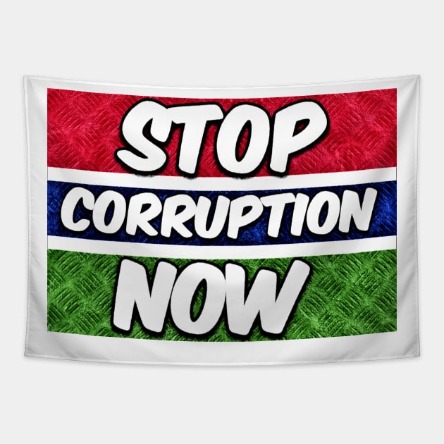 Gambia Stop Corruption Now Tapestry by Tony Cisse Art Originals