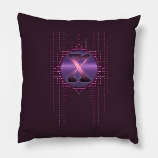 Purple Jugendstil Letter X Vintage Glamour Monogram Pillow