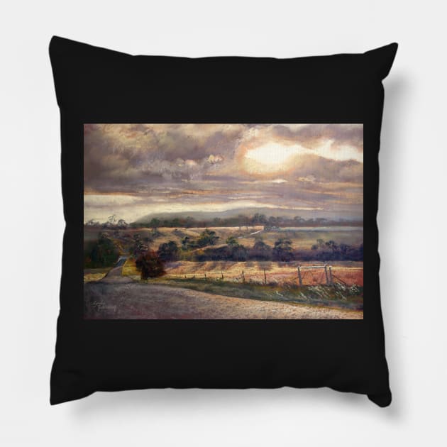 'The Road to Tallarook' Pillow by Lyndarob