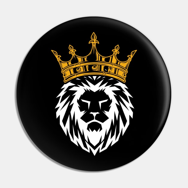 Powerful lion with a crown Pin by Shirtttee