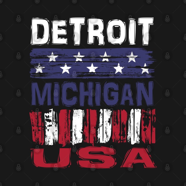 Detroit Michigan USA T-Shirt by Nerd_art