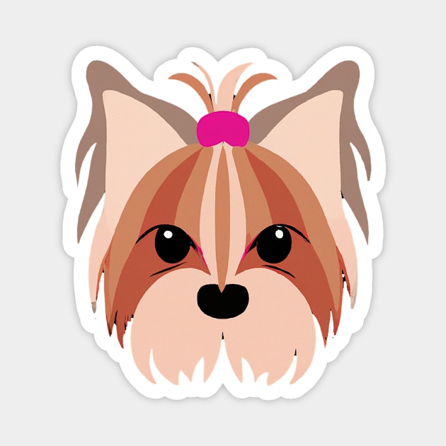 Yorkshire Terrier Pink Dog Lover Yorkie Retro Magnet by BetterManufaktur