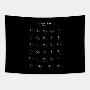 Danish Alphabet Chart, Denmark Language Learning - Black Tapestry