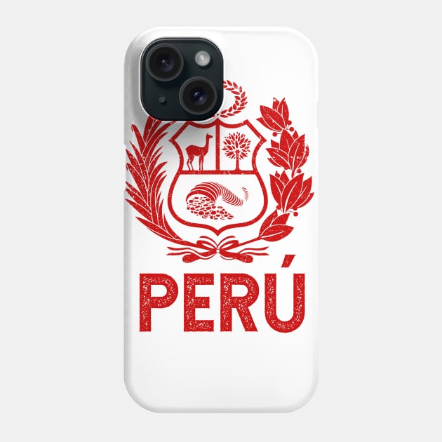 Peru - Vintage red design Phone Case by verde