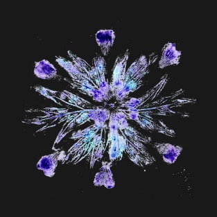 'Snowflake' nature print (black background) T-Shirt