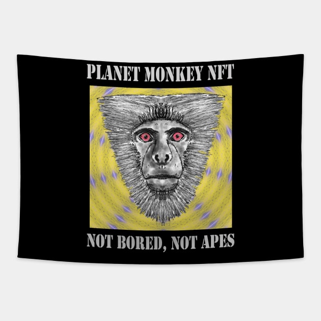 On Planet Monkey nft Collection Not Bored Apes Tapestry by PlanetMonkey