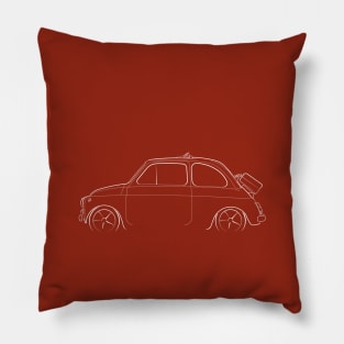 Fiat 500 - profile stencil, white Pillow