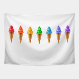 Rainbow Soft Serve Ice Cream Cones Tapestry