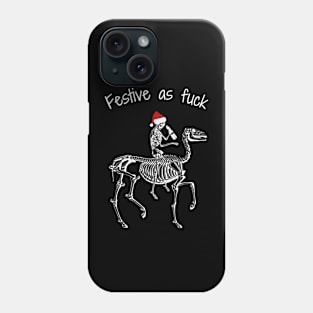 Naughty skeleton Santa, funny Phone Case