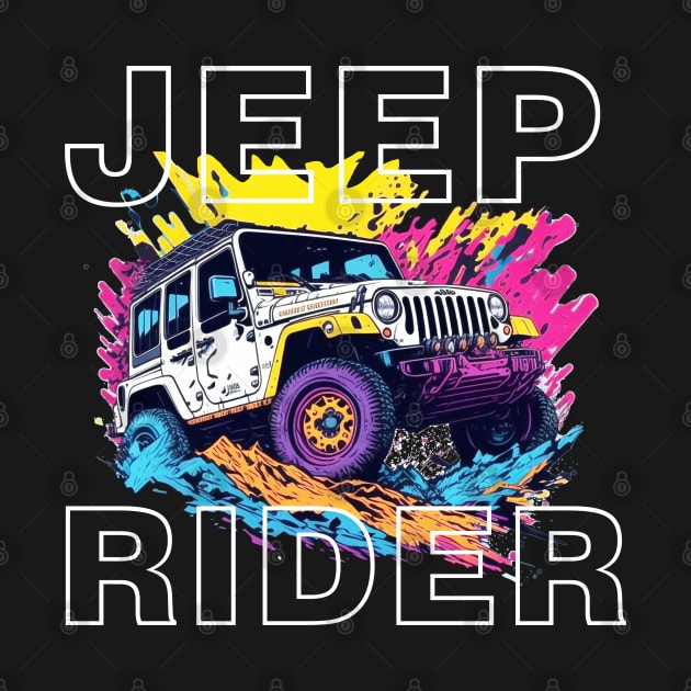 Jeep Rider vintage retro design. by Sohan Print Store