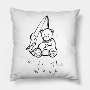 Ride the Wave (Black and White) Pillow