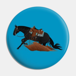 Black Reining Horse - Equine Rampaige Pin