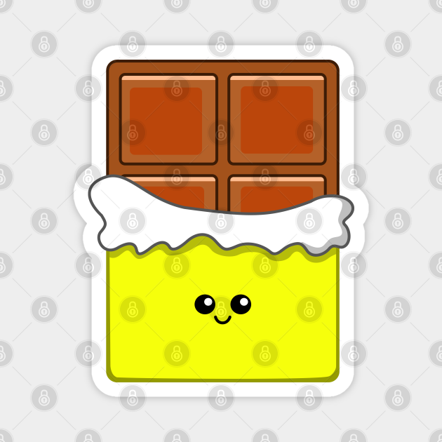 Happy Kawaii Chocolate Bar Illustration Chocolate Bar Kawaii