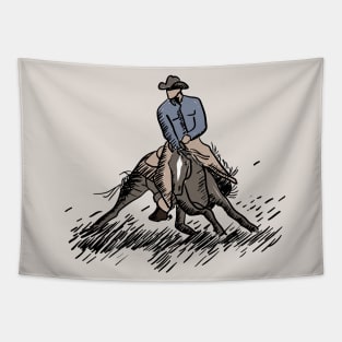 Western Horse Riding Cutting Horse for Cattle Cowboys Tapestry