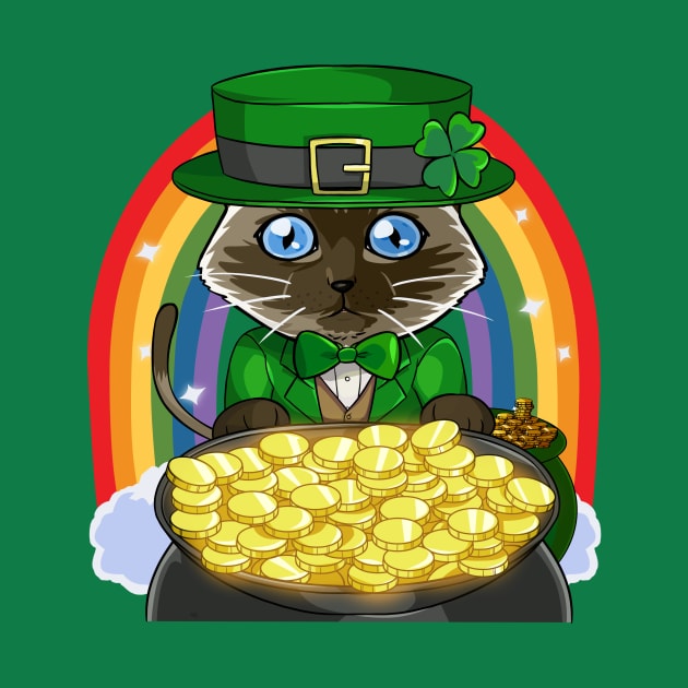 Siamese Cat Leprechaun St Patricks Day by Noseking