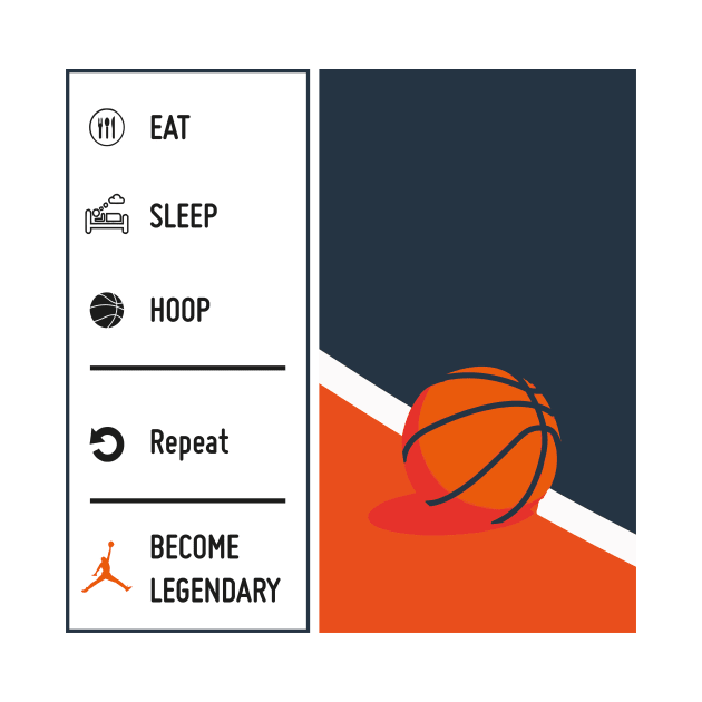 Basket Legendary Eat Sleep Hoop Repeat by TEEWEB