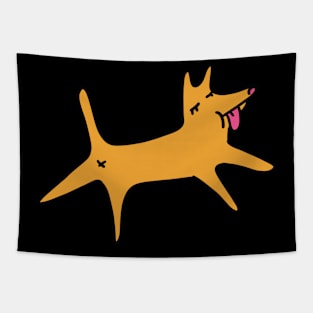 dog showing tongue Tapestry