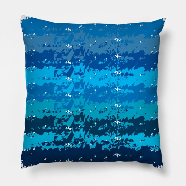 Nine Painted Blue Lines Pillow by PSCSCo