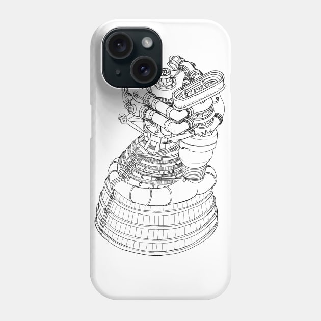 Saturn V Rocket Engine Phone Case by mycologist