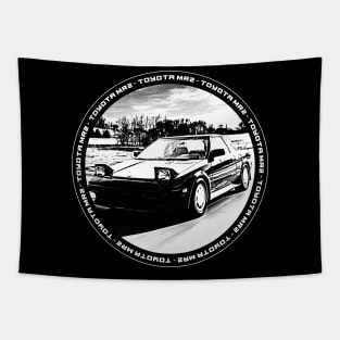 TOYOTA MR2 MK1 Black 'N White 4 (Black Version) Tapestry