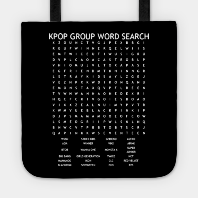Kpop Group Word Search  Kpop  Torba Materiałowa  TeePublic PL
