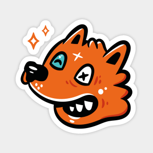 Cute Dog Face, Red Dog Magnet