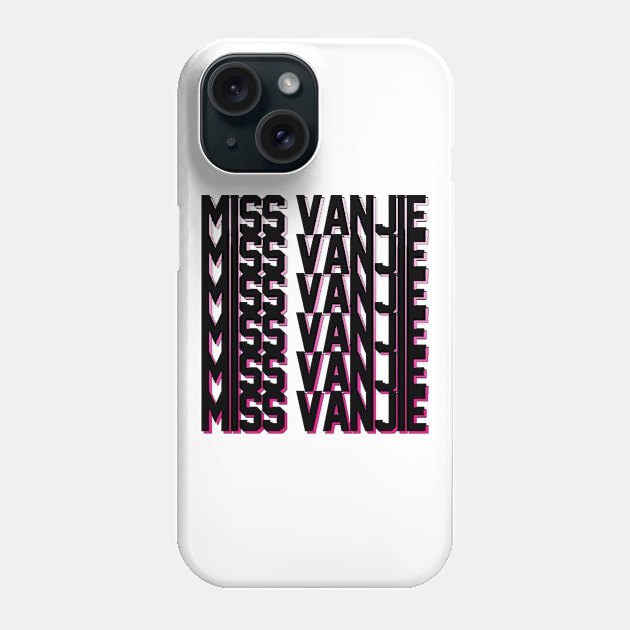 Miss Vanjie! (8) - Black Text On Pink Gradient Shadow BackDrop Phone Case by mareescatharsis