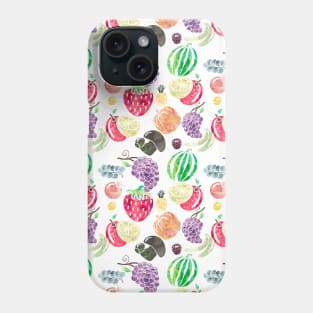 Watercolor Fruit And Vegetable Pattern Phone Case