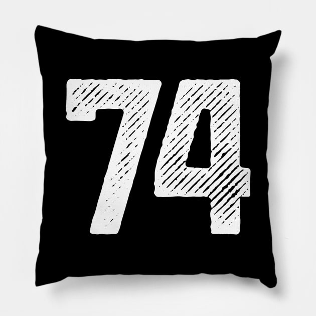 Seventy Four 74 Pillow by colorsplash