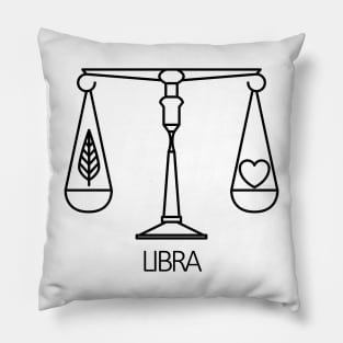 Libra Zodiac Sign - Black Pillow