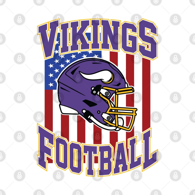 Retro Vikings Football by Cemploex_Art