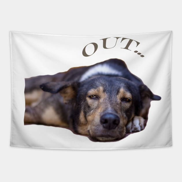 my dog is tired Tapestry by rickylabellevie