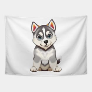 Adorable Husky Dog Tapestry