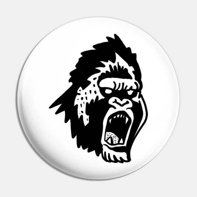 Gorilla Pin by Uglyblacksheep