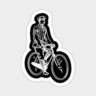 White Vintage Bicycle Cyclists Magnet