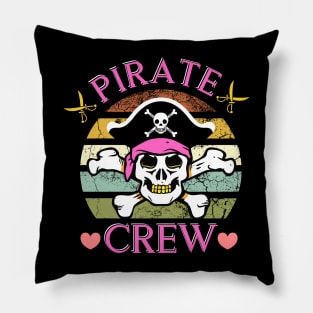 Pirate Crew Skull Girl Halloween Costume Crew Back To School Pillow