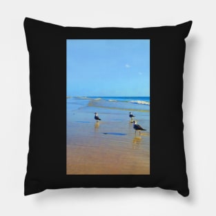 Three birds at the Beach Pillow