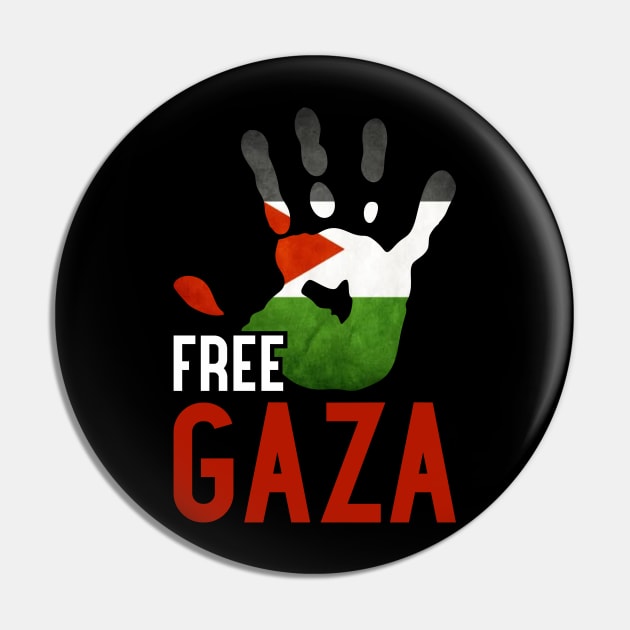 FREE GAZA - Freedom For Palestinian Flag Symbol Of Bravery Pin by mangobanana