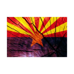 Flag of Arizona – Tree Trunk Wood T-Shirt