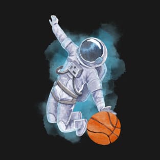 Astronaut Basketball in Outer Space T-Shirt