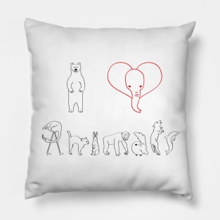 I Heart Animals Pillow