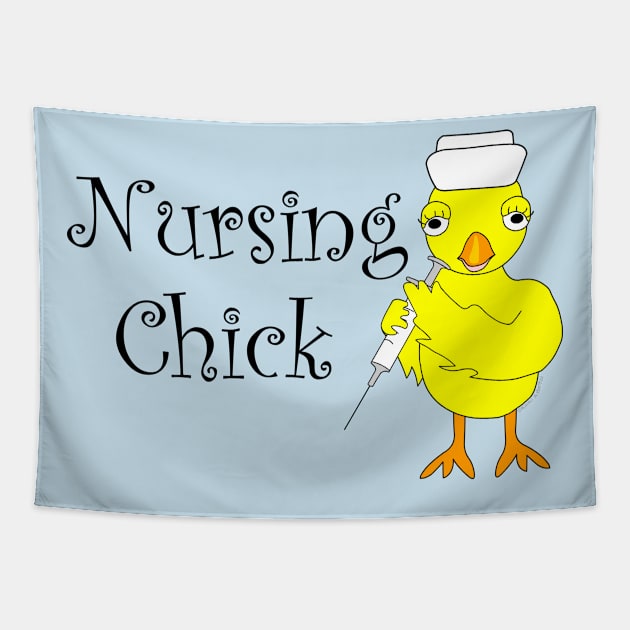 Nursing Chick Text Tapestry by Barthol Graphics