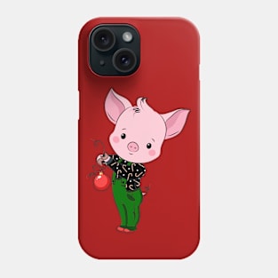 hipster christmas pig Phone Case