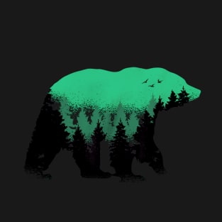 Bear Camping, Nature and Hiking with Forest T-Shirt