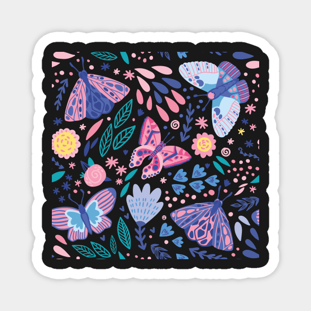 Colorful Butterflies Magnet by edwardecho