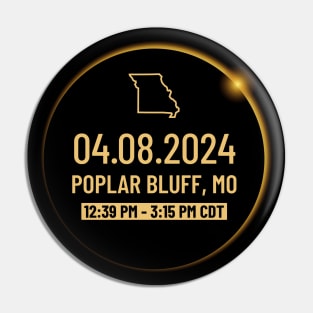 Missouri State Poplar Bluff MO USA Totality April 8, 2024 Total Solar Eclipse Pin