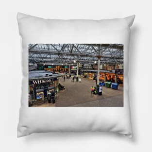 Inside Waverley Railway Station in Edinburgh - Scottland Pillow