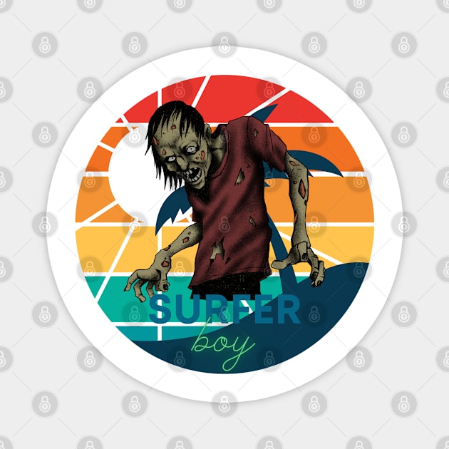 The zombie surfer boy Magnet by AshArtNdesign