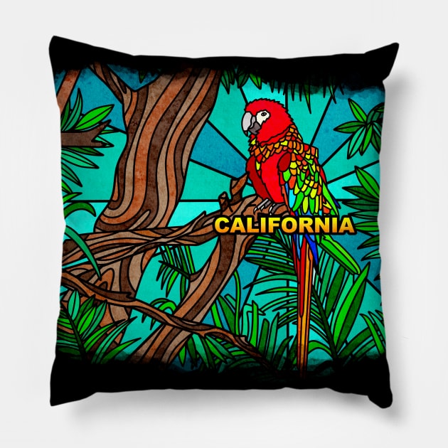 Southern California - Wild Parrots Pillow by Kelly Louise Art